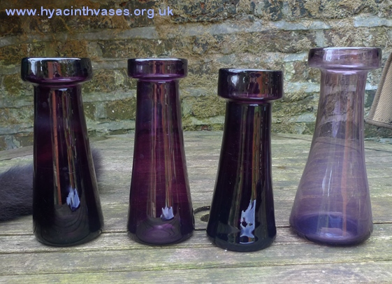 antique tall amethyst hyacinth vases